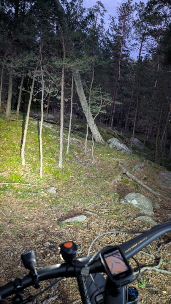 Dubbla lampor eliminierar skuggor och gör att du kan lysa upp dit du vill cykla.